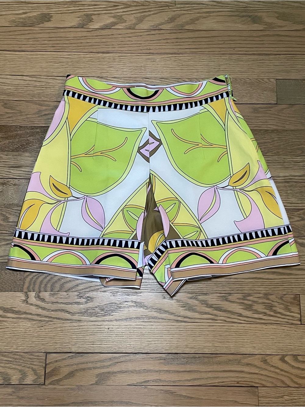 ZARA Patterned High-Waisted Shorts Skort Pucci Style Multi-Color -Sz M